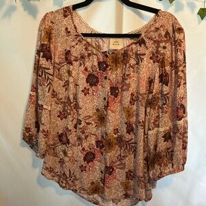 Knox Rose Floral Tunic in Mauve Pink and Mustard